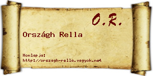 Országh Rella névjegykártya